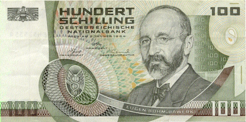 100 Schilling Eugen Boehm von Bawerk obverse