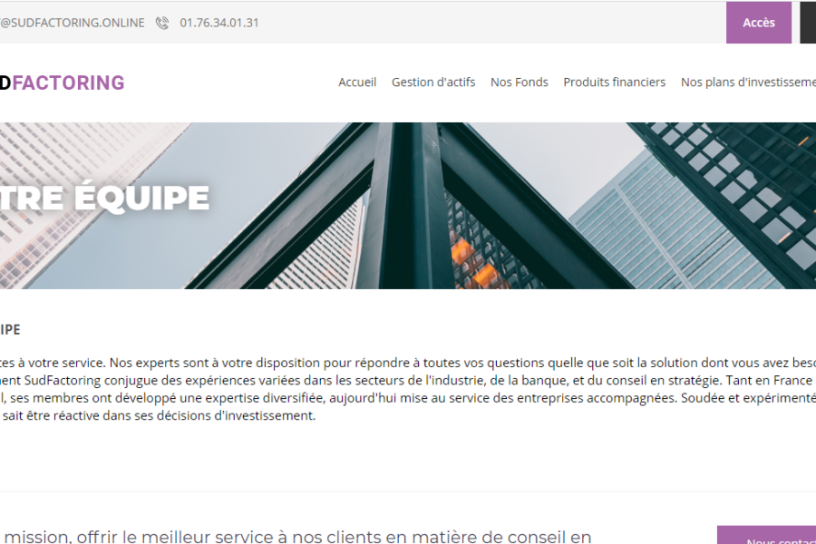 Arnaque n°900 : Sudfactoring.online