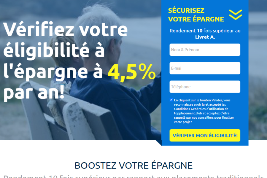 Arnaque n° 897 : Topplacement.club/10263c9bb2c0