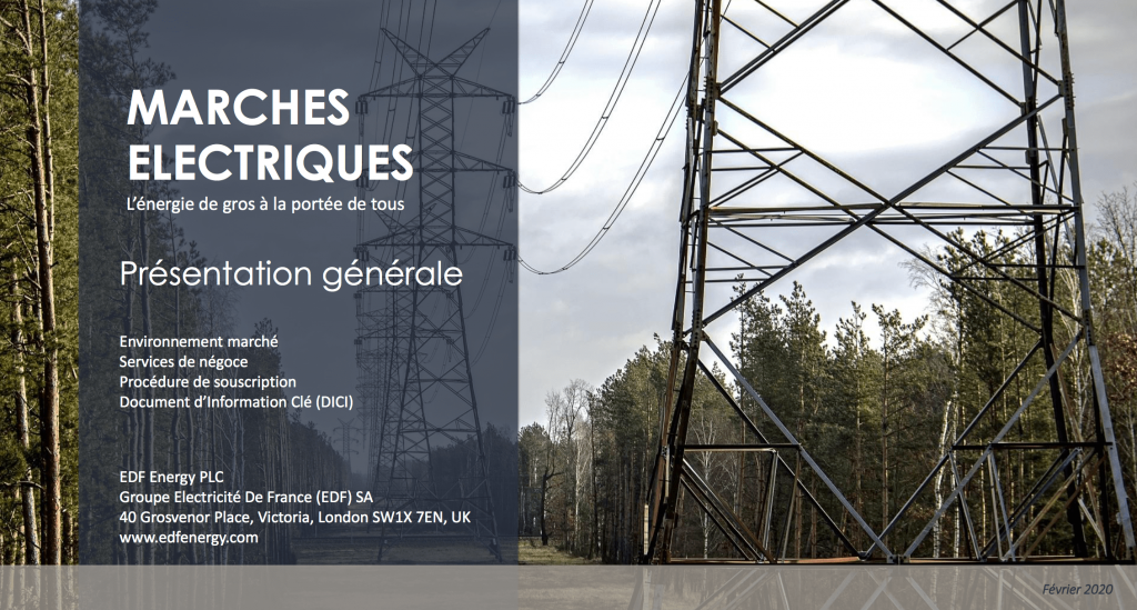 EDF ne propose pas aux particulier de trader l'électricité