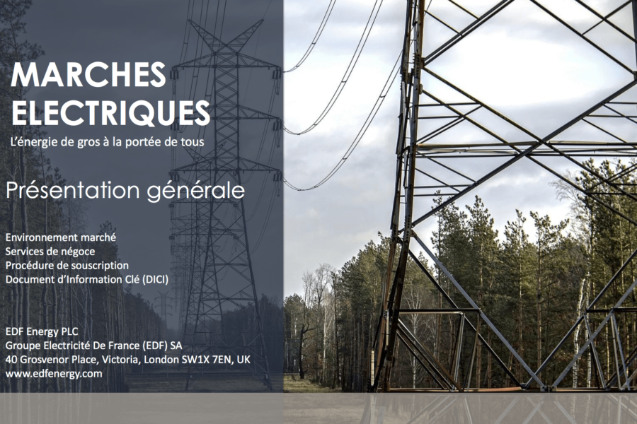 EDF ne propose pas aux particulier de trader l'électricité