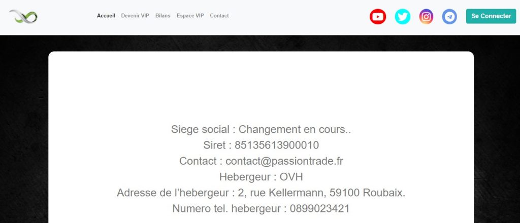 Mentions légales de Rejoindre-passiontrade.fr