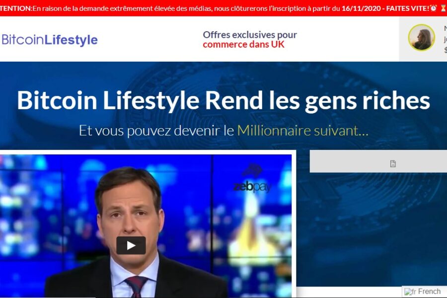 Arnaque n°960 : Bitcoinlifestyle.io/fr
