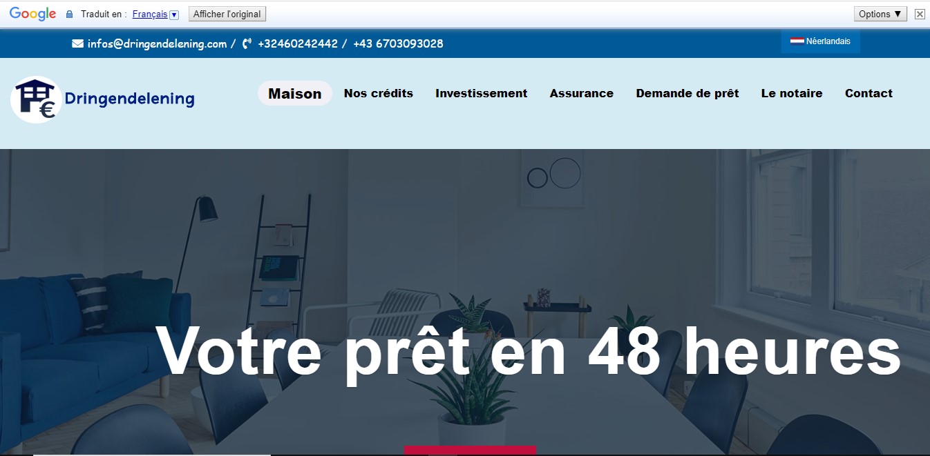 Arnaque n° 1003 : Dringendelening.com