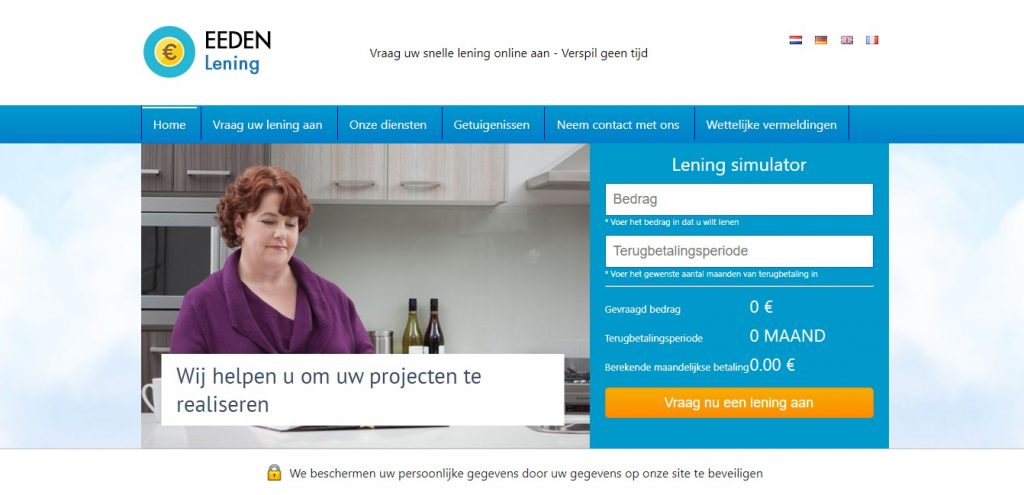 Arnaque n° 1002 : Eeden-lening.com