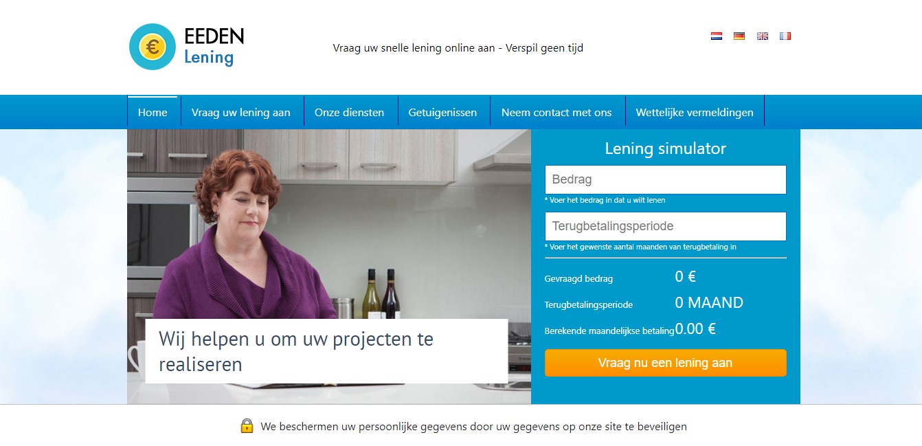 Arnaque n° 1002 : Eeden-lening.com
