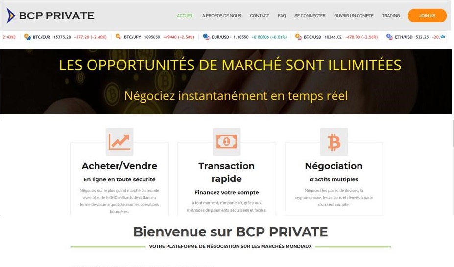 Arnaque n°1018 : Bcpprivate.com