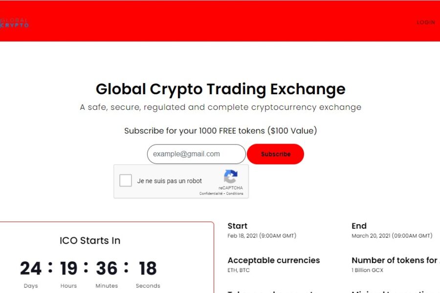Arnaque n°1036 : Globalcrypto.exchange