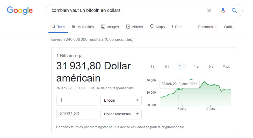 Le 26 janvier 2021, à 20 h 34 UTC, un bitcoin vaut 31 931,80 dollars. C’est largement suffisant pour que les arnaqueurs fassent miroiter la magie de cette cryptomonnaie pourtant volatile.