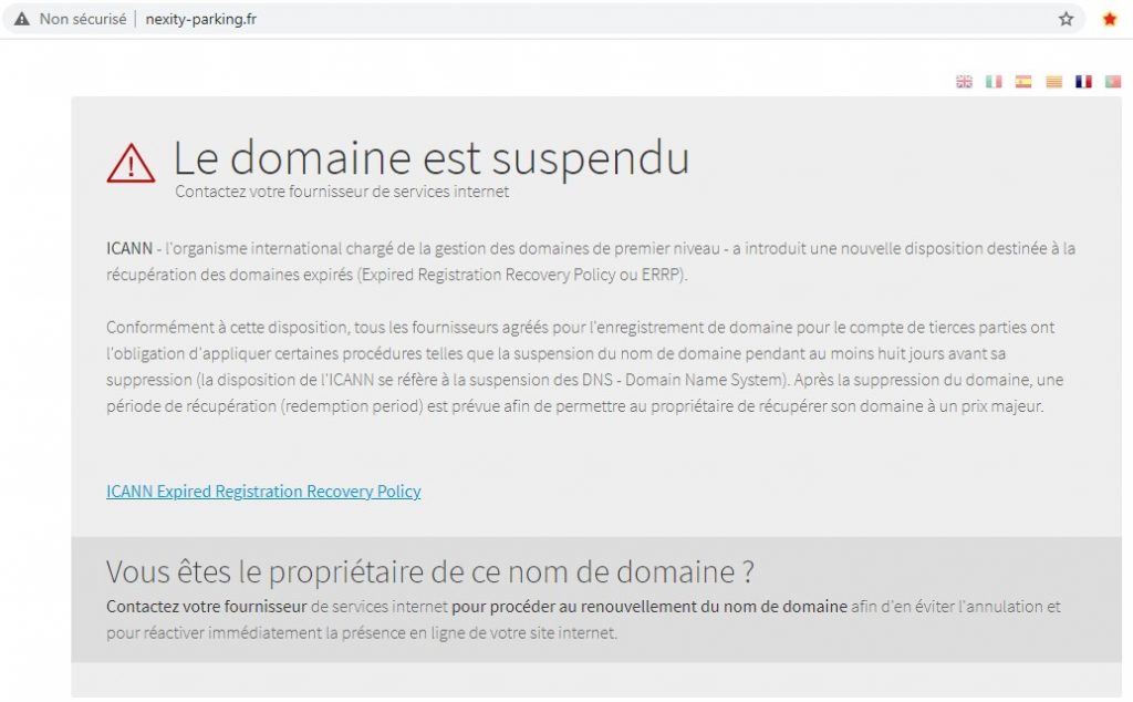 Arnaque n°1029 : Nexity-parking.fr