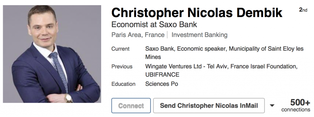Profil Linkedin de Christopher Dembik