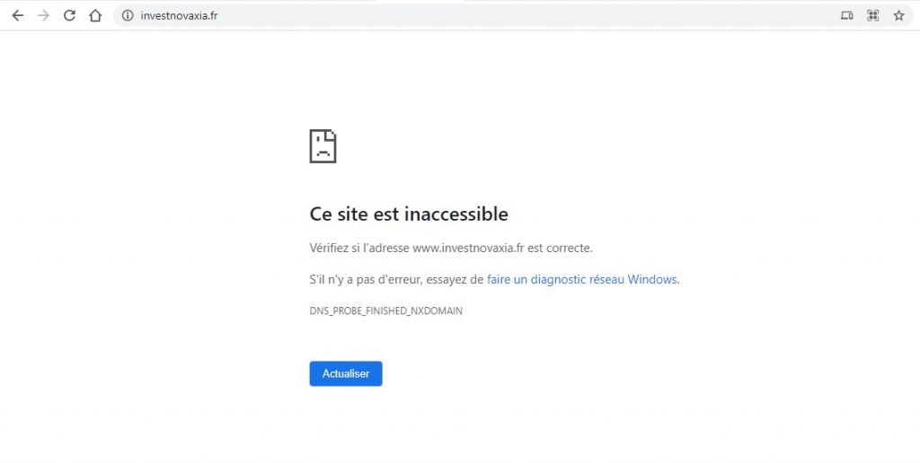 Arnaque n°1049 : Investnovaxia.fr