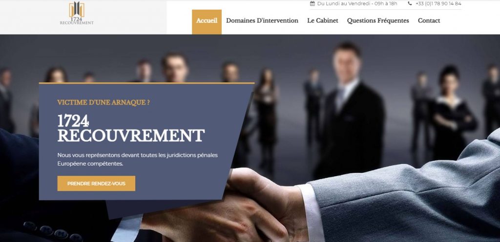 Arnaque n°1061 : 1724-recouvrement.com
