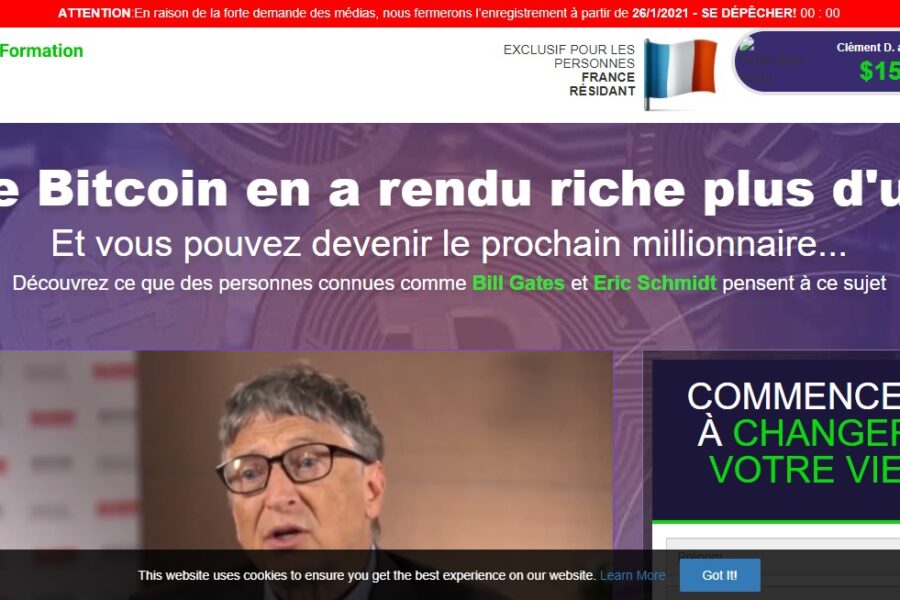 Arnaque n°1075 : Bitcoin-formation.club