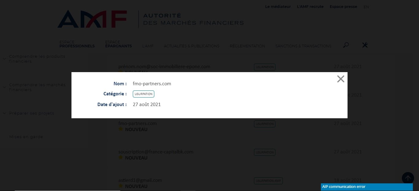 Une entreprise dénonce Fmo-partners.com qui clone son identité