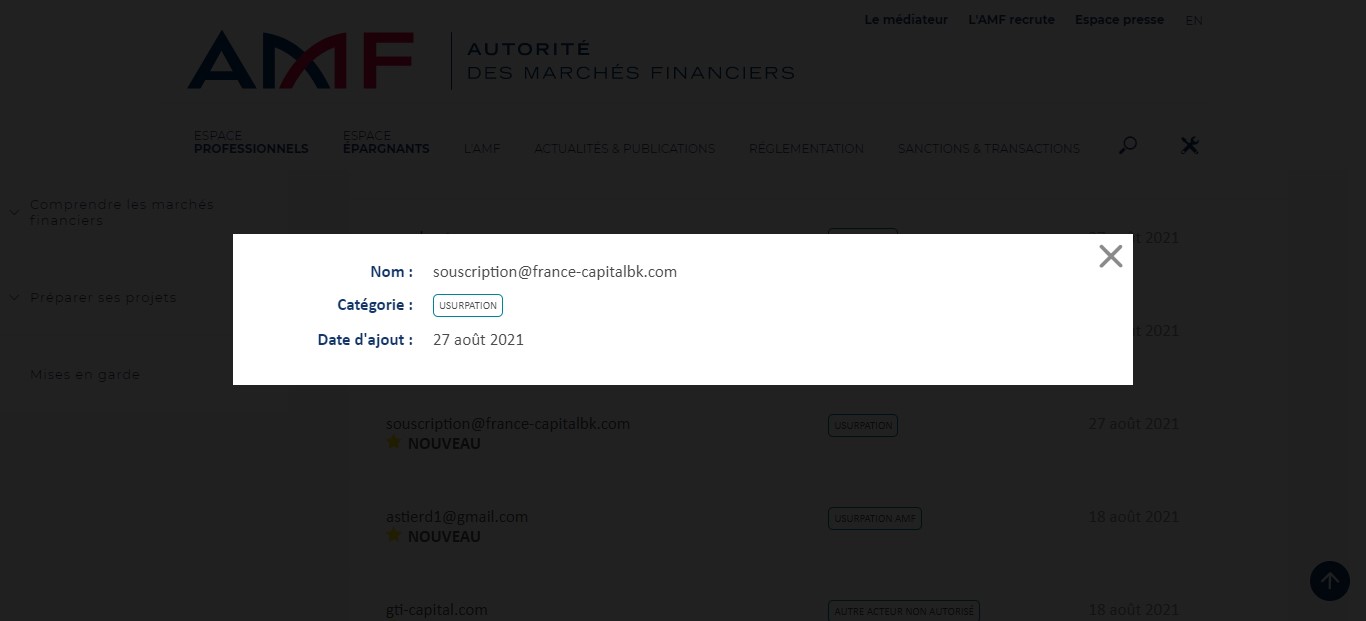 L’étonnant site d’arnaque France-capitalbk.com
