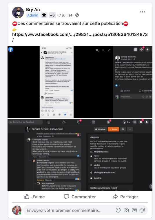 Cellule de crise Pronoclub