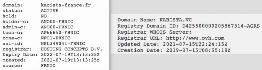 karista-france.fr et karista.vc Whois