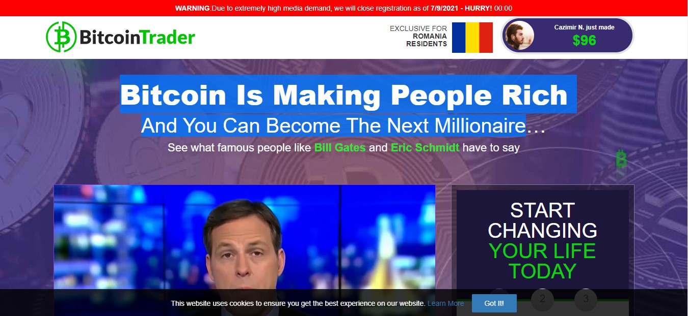 Devenir millionnaire grâce à Daily-investment-deals-now.com/bitcoin-trader ? Une utopie !