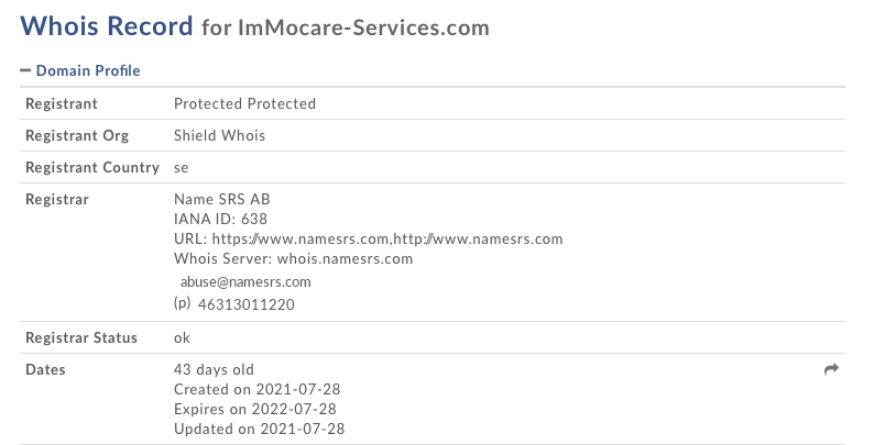Whois immocare service