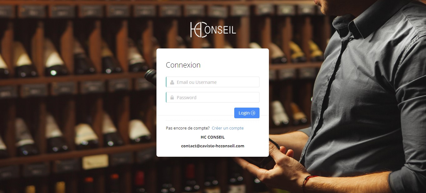 Un espace de connexion privée pour arnaquer ? Caviste-hcconseil.com/fr/admin/login