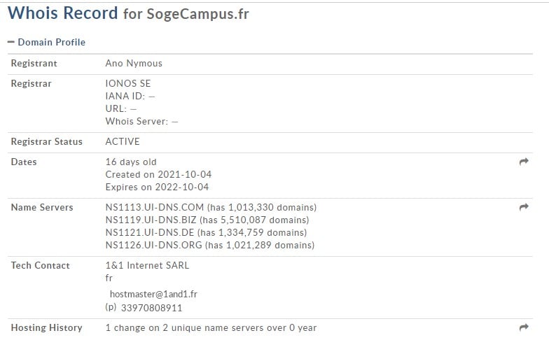 Un site d’arnaque non fonctionnel, mais performant ? Sogecampus.fr !