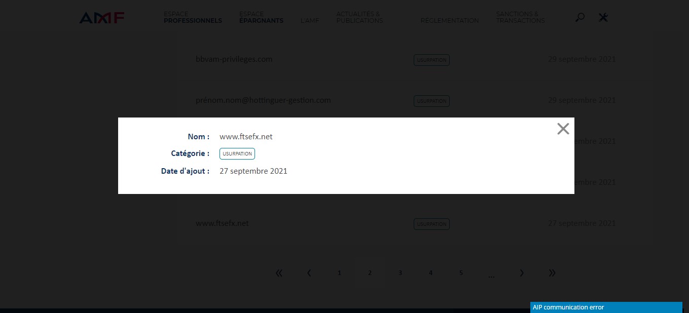Ftsefx.net : Encore un site pour les arnaqueurs