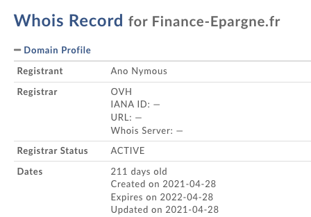finance epargne.fr whois