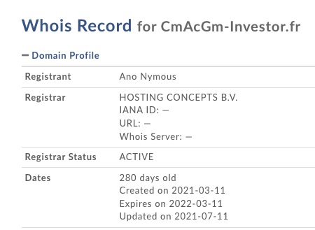 cmacgm investor.fr Whois