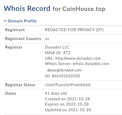 web.coinhouse.top whois
