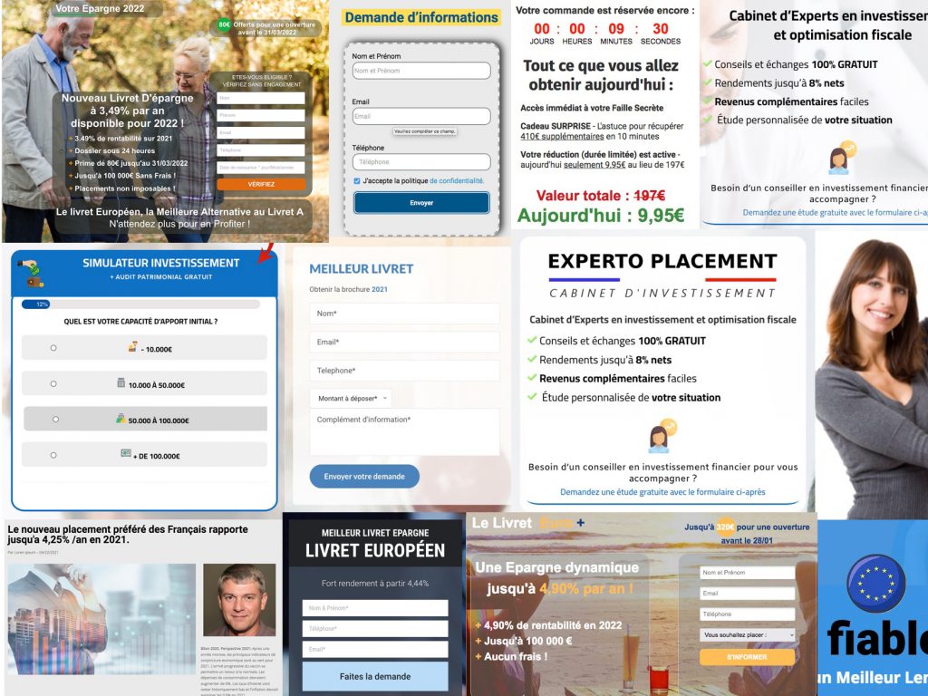 Sites de captures publicité illégale