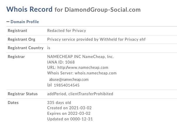 diamondgroup social.com whois