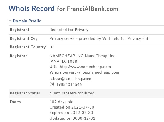 francialbank.com whois