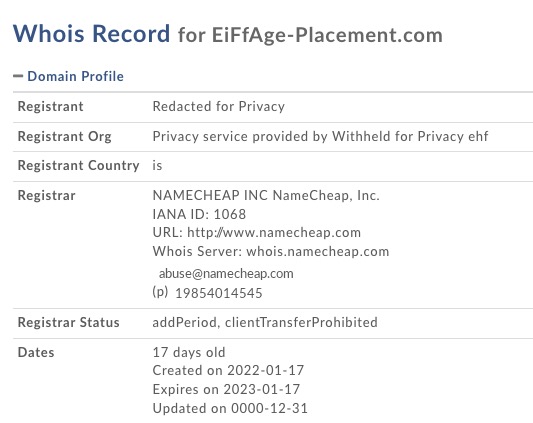 eiffage placement.com whois