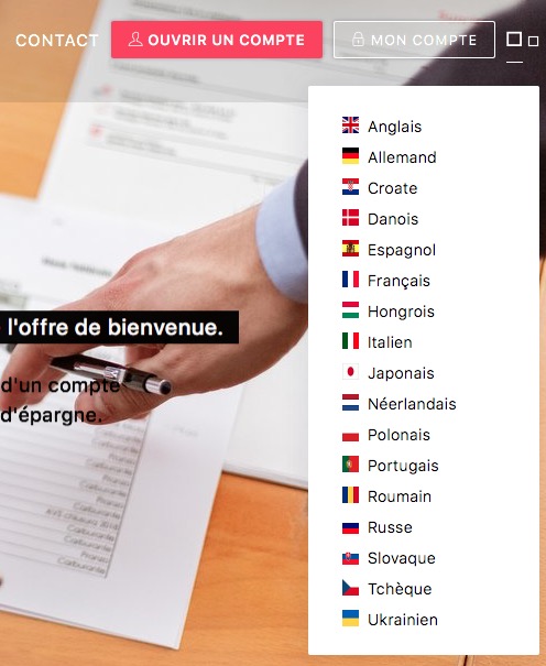 beic bank.com langues