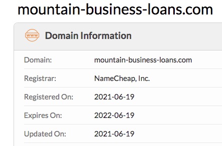 mountain business loans.com whois