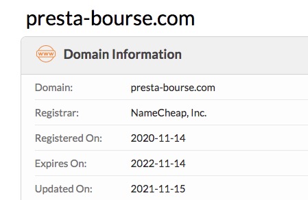 presta bourse.com whois