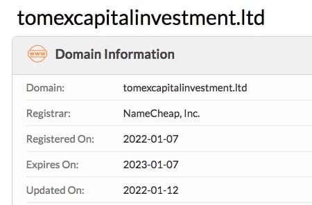 tomexcapitalinvestment.ltd whois