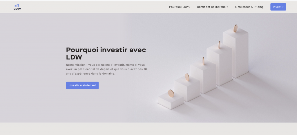 Page accueil de LDW Invest