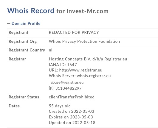 log.invest mr.com whois