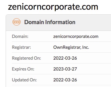 zenicorncorporate.com whois
