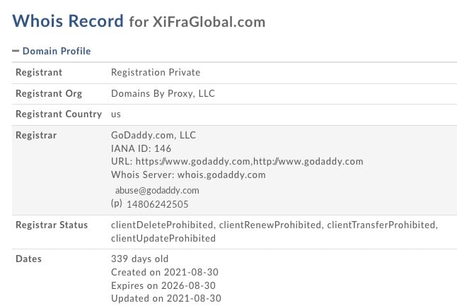 xifraglobal.com whois