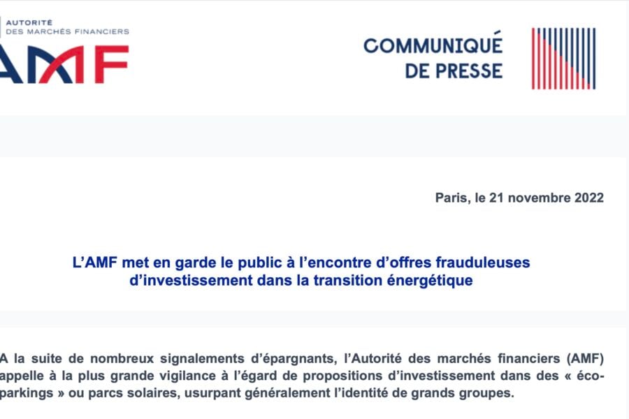 AMF transition energetique alert