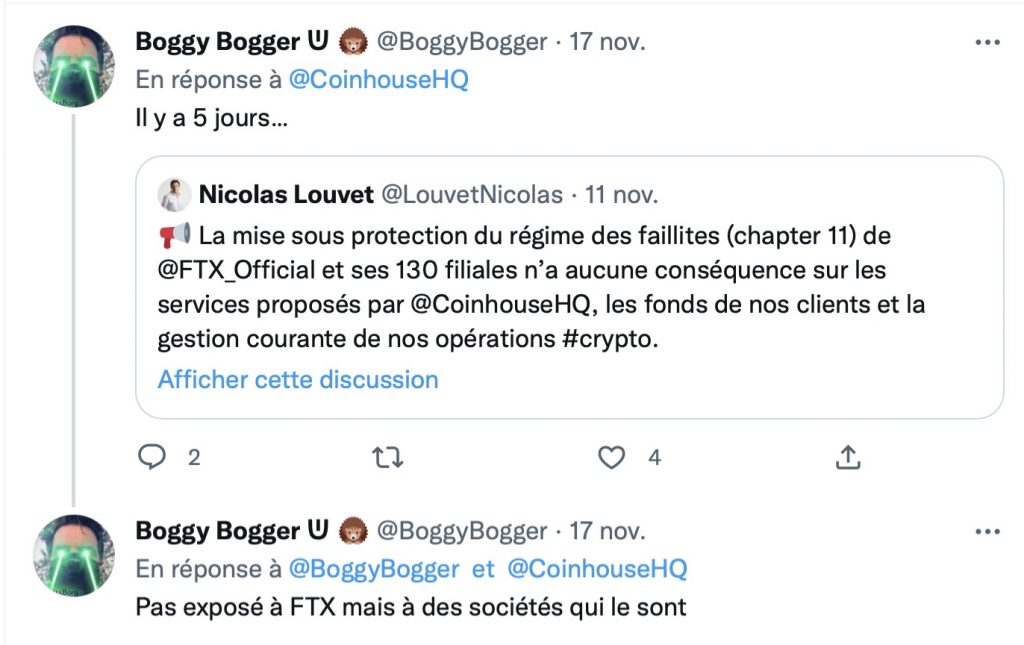 Coinhouse FTX Tweeter