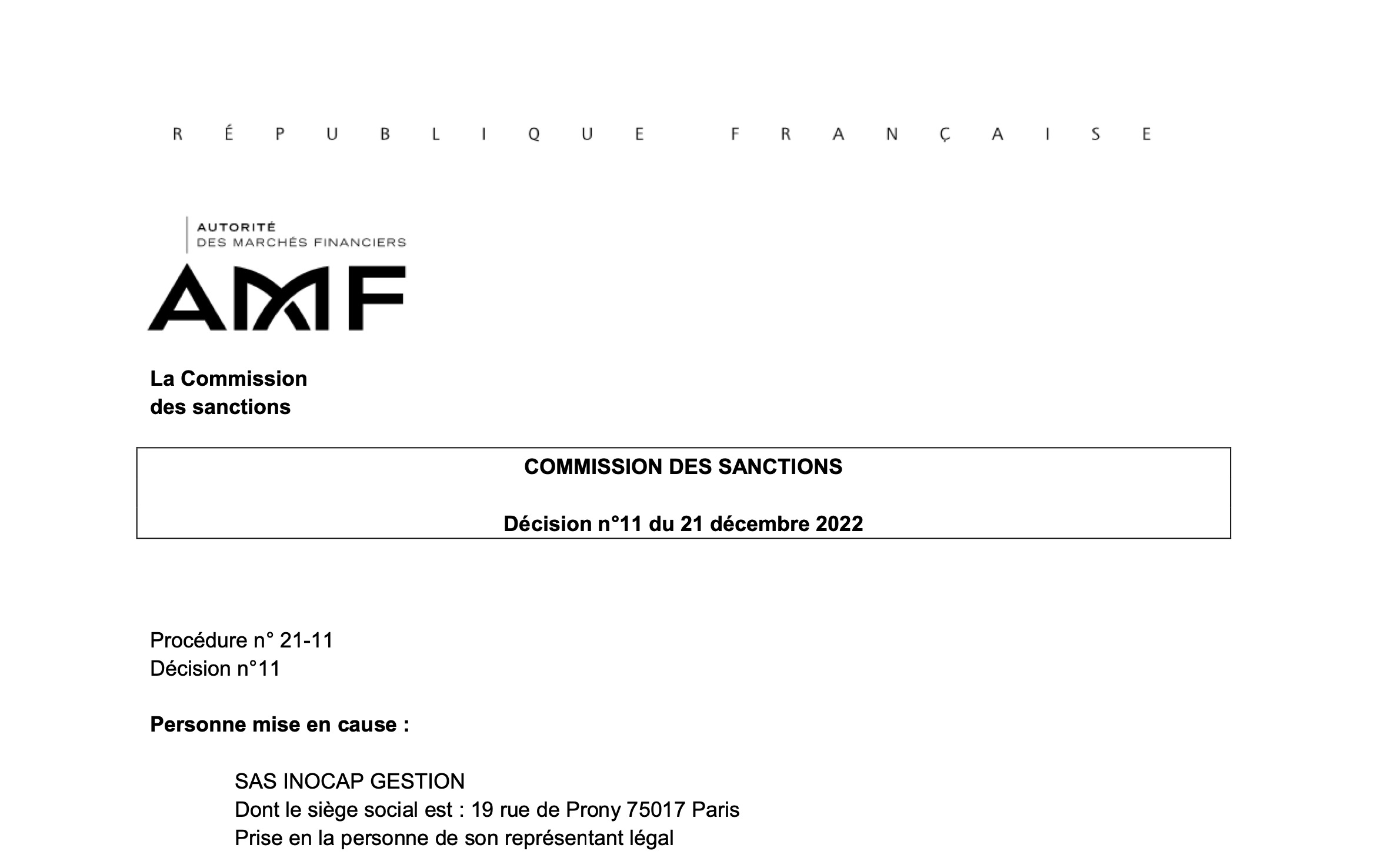 Inocap Gestion AMF