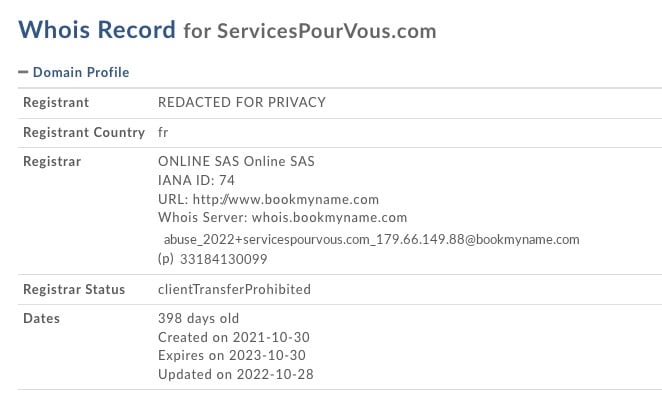 servicespourvous.com whois