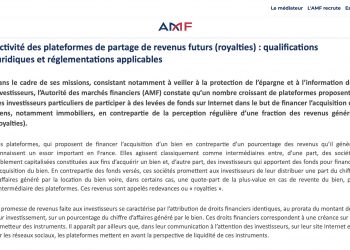 MF alerte sur les plateforme de crowdfunding immobilier