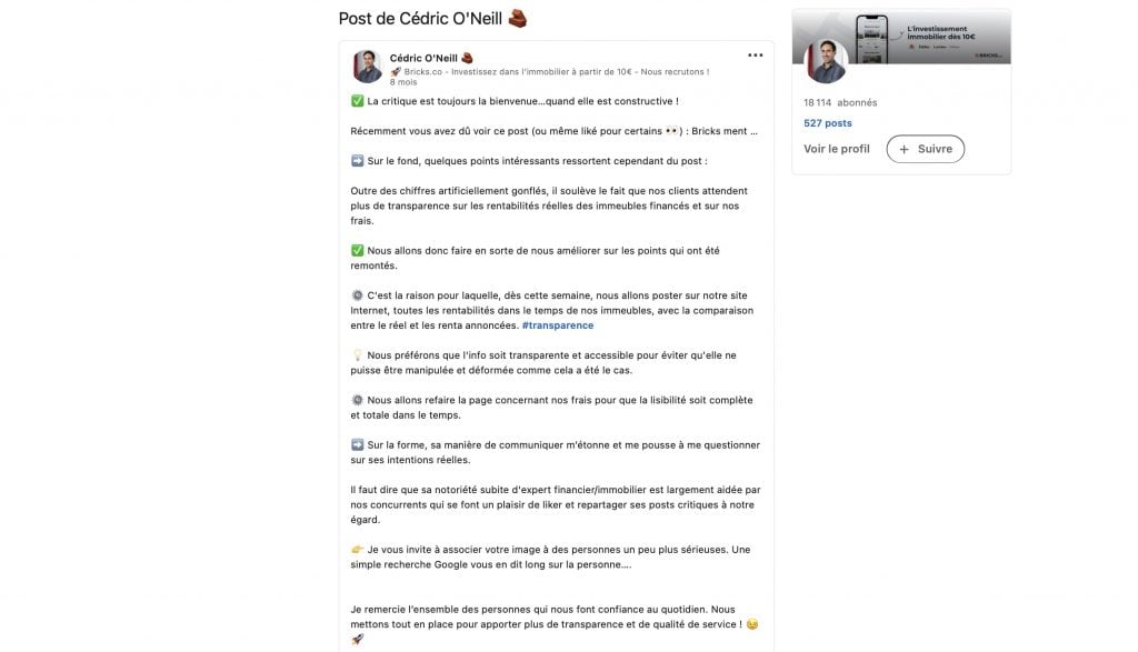 Post Cédric O'Neill