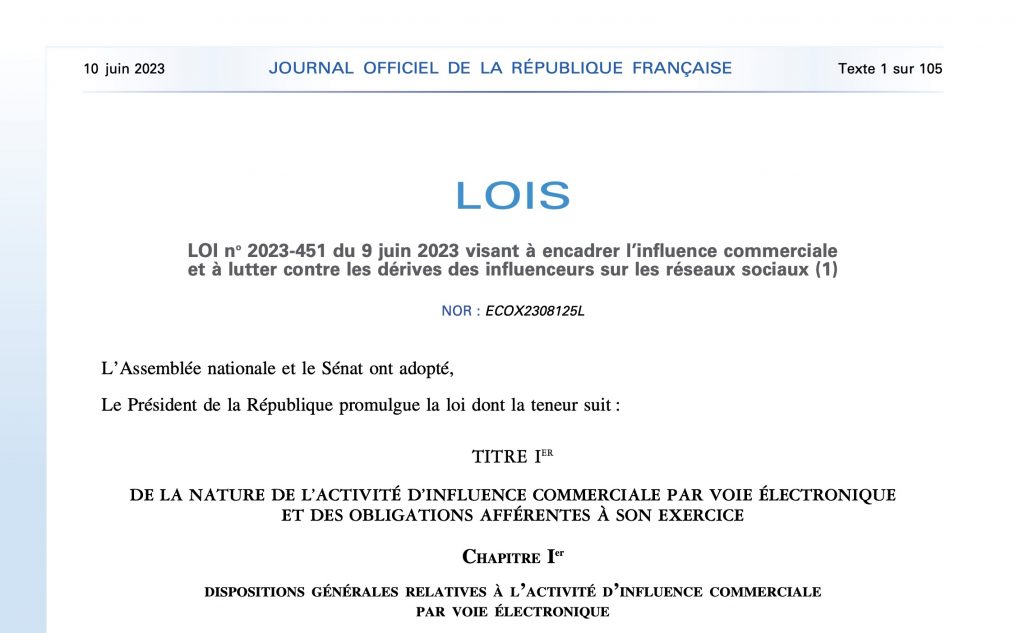 Loi sur les influenceurs