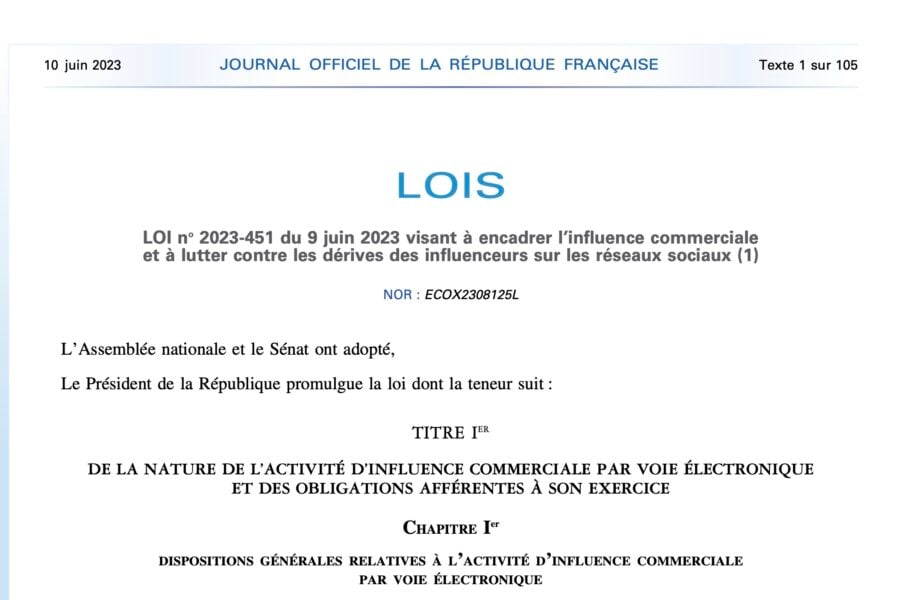 Loi sur les influenceurs